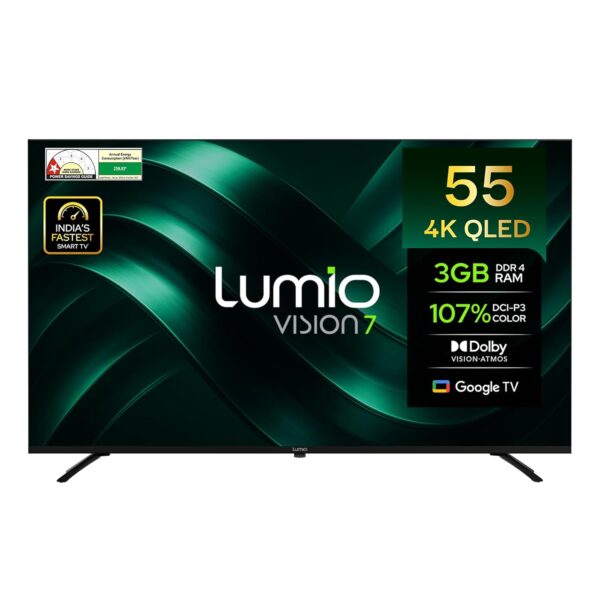 Lumio Vision 7 139 cm (55 inches) 4K Ultra-HD Smart QLED Google TV FTW3-ADSG